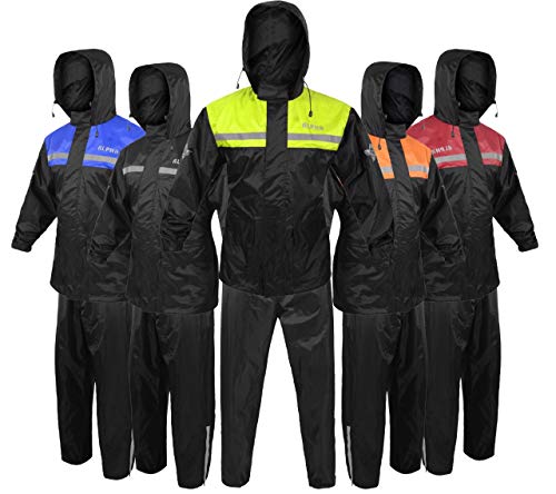 Traje de lluvia para hombre y mujer, chaqueta y pantalón, diseño reflectante e impermeable