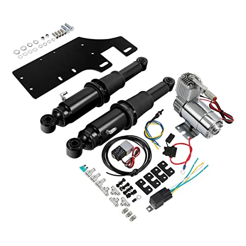Kit de suspensión trasero Aire Rider + tanque de aire para Harley Touring 1994-2021 Road King FLHR Street Electra Glide FLHX FLHT Ultra Classic FLHTCU FLHTK FLHTP FLHTK Policía FLHTP FLHTK FLHTP