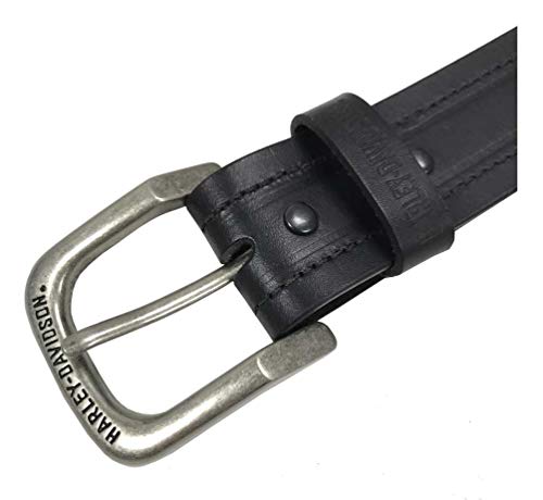 Harley-Davidson Men's Road Trip Genuine Leather Belt, Antique Nickel Buckle (44)