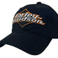 Harley-Davidson - Gorra de béisbol ajustable con visera curva H-D bordada para hombre, color negro