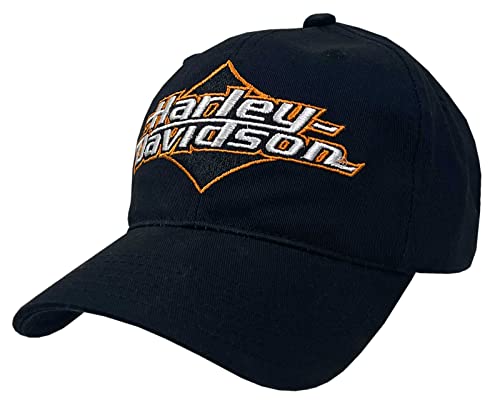 Harley-Davidson - Gorra de béisbol ajustable con visera curva H-D bordada para hombre, color negro