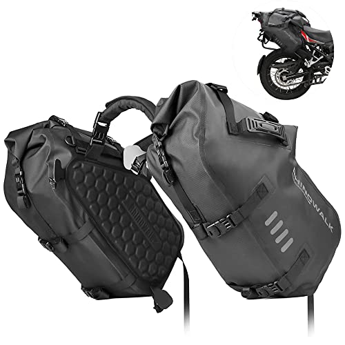 Alforjas de motocicleta impermeables 28L (14L x 2) alforjas laterales para motocicleta