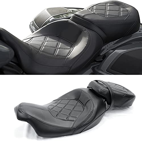 Juego de asiento de pasajero para Harley Touring Road King Street Glide Road Glide Electra Glide 2009-2021 asiento de conductor de cuero Pillion asiento de pasajero 09-21