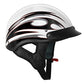 VCAN Cruiser Solid Flat Black Half Face Motorcycle Helmet (Flag, Large)