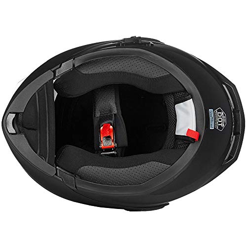 ILM Bluetooth Motorcycle Helmet Modular Flip up Full Face Dual Visor Mp3 Intercom FM Radio DOT Approved Model 902BT(Matte Black, Large)