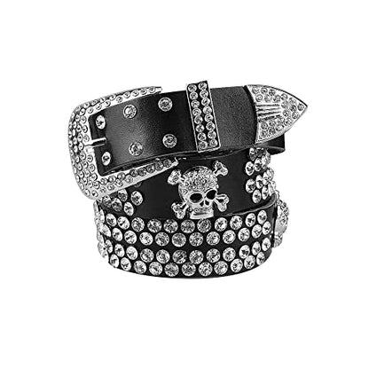 Cinturón con tachuelas de diamantes de imitación