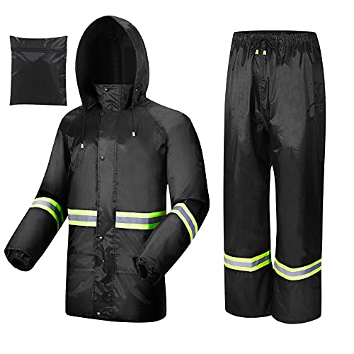 Traje Impermeable para hombres y mujeres, transpirables, con tiras reflectivas