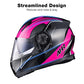 Casco modular y abatible de motocicleta, de cara completa con certificación DOT y visera doble