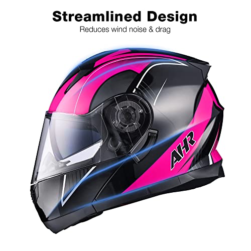 Casco modular y abatible de motocicleta, de cara completa con certificación DOT y visera doble