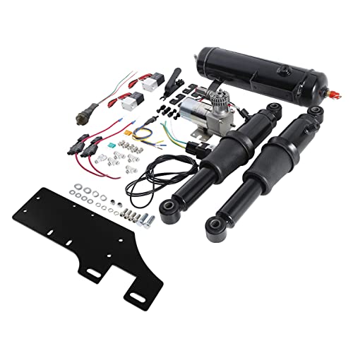 Kit de suspensión trasero Aire Rider + tanque de aire para Harley Touring 1994-2021 Road King FLHR Street Electra Glide FLHX FLHT Ultra Classic FLHTCU FLHTK FLHTP FLHTK Policía FLHTP FLHTK FLHTP