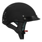 VCAN Cruiser Solid Flat Black Half Face Motorcycle Helmet (Flag, Large)