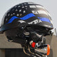 Vega Helmets Warrior Motorcycle Half Helmet with Sunshield for Men & Women, Adjustable Size Dial DOT Half Face Skull Cap for Bike Cruiser Chopper Moped Scooter ATV (Patriotic Flag Graphic, Large)