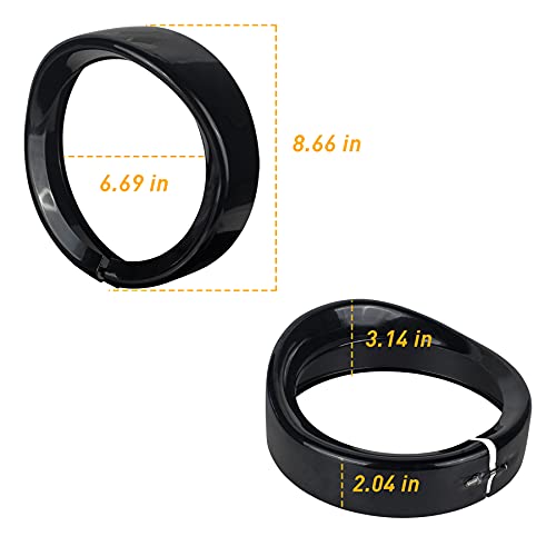 Kit de anillo francés de luces cromadas para motocicleta compatible con Harley, anillo de ajuste de faro delantero de 7 pulgadas, visera decorativa + anillo de ajuste de luz antiniebla de 4 1/2 pulgadas, visera decorativa (cromo)