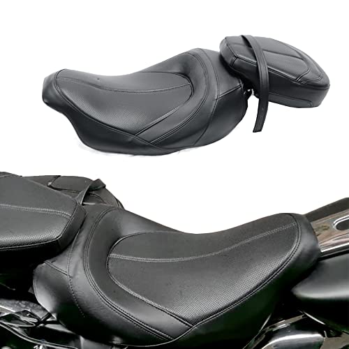 Juego de asiento de pasajero para Harley Touring Road King Street Glide Road Glide Electra Glide 2009-2021 asiento de conductor de cuero Pillion asiento de pasajero 09-21