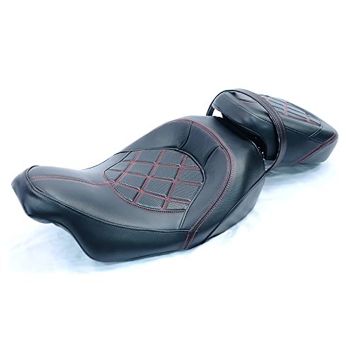 Juego de asiento de pasajero para Harley Touring Road King Street Glide Road Glide Electra Glide 2009-2021 asiento de conductor de cuero Pillion asiento de pasajero 09-21