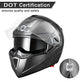 Casco modular y abatible de motocicleta, de cara completa con certificación DOT y visera doble