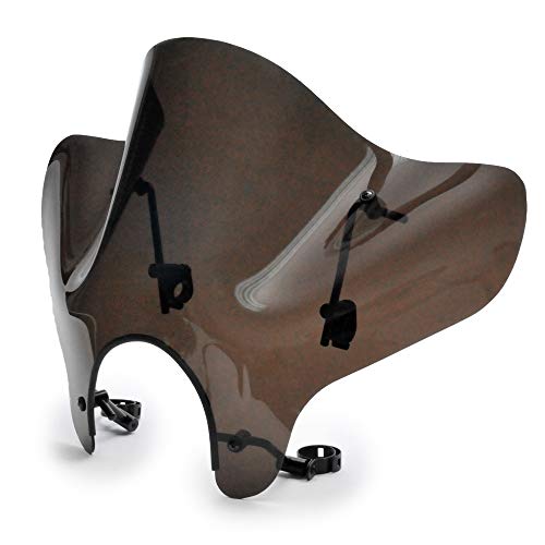 Parabrisas tintado ahumado de 4" compatible con Harley-Davidson Sportster XL1200X Forty- Eight/Special (2010-2020) Se adapta a manillares de 7/8" o 1"