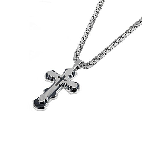 Cadena con cruz de acero inoxidable
