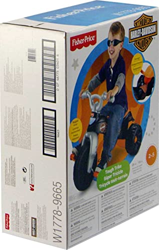 Triciclo Fisher-Price Harley-Davidson con empuñaduras de manillar y área de almacenamiento, neumáticos multiterreno, triciclo resistente