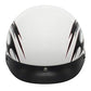 VCAN Cruiser Solid Flat Black Half Face Motorcycle Helmet (Flag, Large)