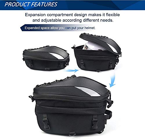 Bolsa de asiento para motocicleta, doble uso, impermeable, bolsa de almacenamiento, bolsa para guardar el casco