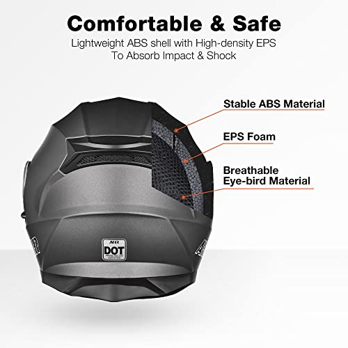 Casco modular y abatible de motocicleta, de cara completa con certificación DOT y visera doble