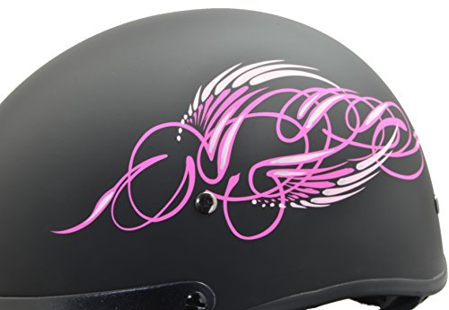 Vega Helmets Warrior Motorcycle Half Helmet with Sunshield for Men & Women, Adjustable Size Dial DOT Half Face Skull Cap for Bike Cruiser Chopper Moped Scooter ATV (Patriotic Flag Graphic, Large)