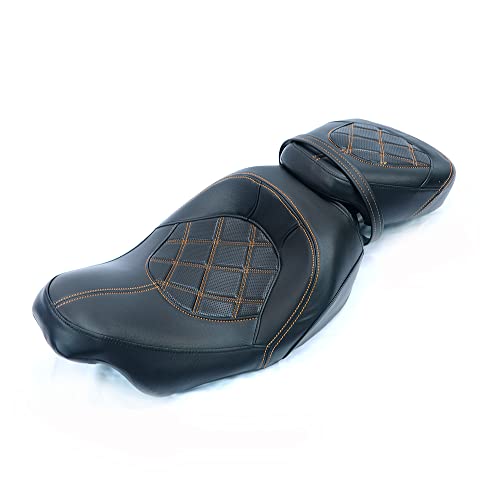 Juego de asiento de pasajero para Harley Touring Road King Street Glide Road Glide Electra Glide 2009-2021 asiento de conductor de cuero Pillion asiento de pasajero 09-21