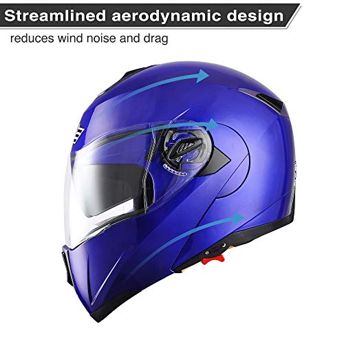 Casco modular y abatible de motocicleta, de cara completa con certificación DOT y visera doble