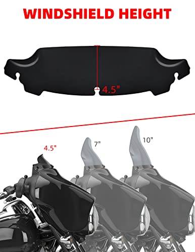 Amazicha 7" Smoke Wave Windshield Windscreen Compatible for 2014-2023 Harley Davidson Touring Street Glide/Electra Glide/Ultra Limited/Tri Glide FLHT FLHX FLHXS FLHTK (Tint)