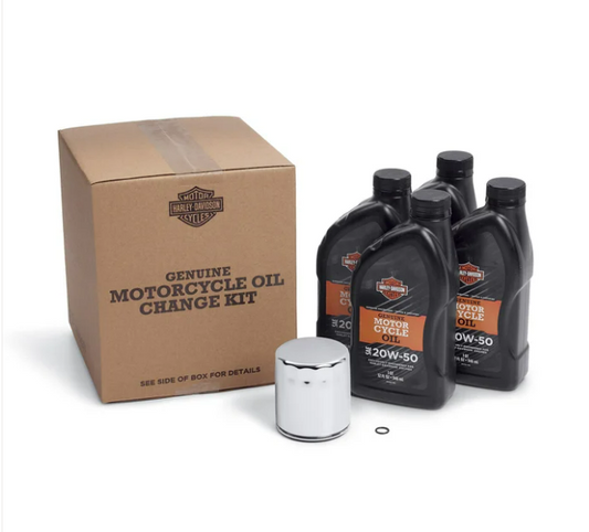 4 cuartos Kit de cambio de aceite para motocicleta H-D 360 - Filtro cromado