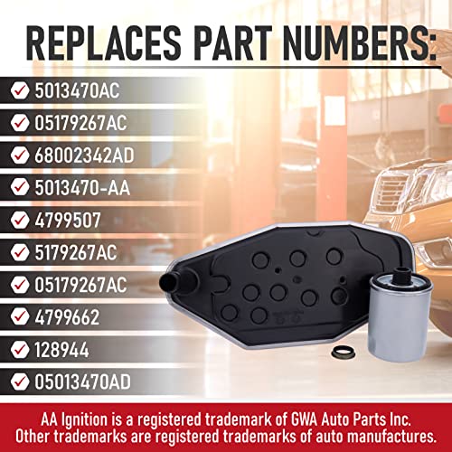 Kit de filtro de transmisión de repuesto - Reemplaza 5013470AC, 5179267AC - Compatible con Chrysler, Dodge Ram,