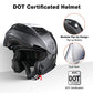 Casco modular y abatible de motocicleta, de cara completa con certificación DOT y visera doble