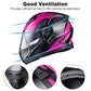Casco modular y abatible de motocicleta, de cara completa con certificación DOT y visera doble