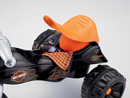 Triciclo Fisher-Price Harley-Davidson con empuñaduras de manillar y área de almacenamiento, neumáticos multiterreno, triciclo resistente