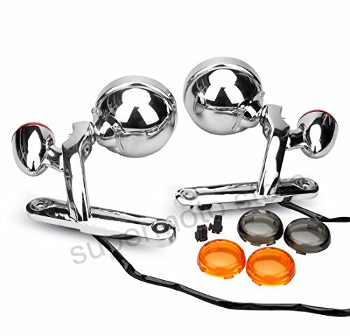 Happy-motor 4.5" Led Spotlight Fit For Harley Street Glide Turn Signal Lights Road King Passing Fog Light Bullet Fit For Harley Electra Glide