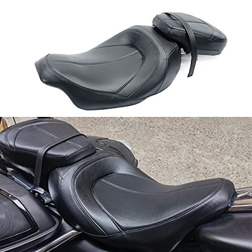 Juego de asiento de pasajero para Harley Touring Road King Street Glide Road Glide Electra Glide 2009-2021 asiento de conductor de cuero Pillion asiento de pasajero 09-21