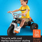 Triciclo Fisher-Price Harley-Davidson con empuñaduras de manillar y área de almacenamiento, neumáticos multiterreno, triciclo resistente
