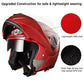 Casco modular y abatible de motocicleta, de cara completa con certificación DOT y visera doble