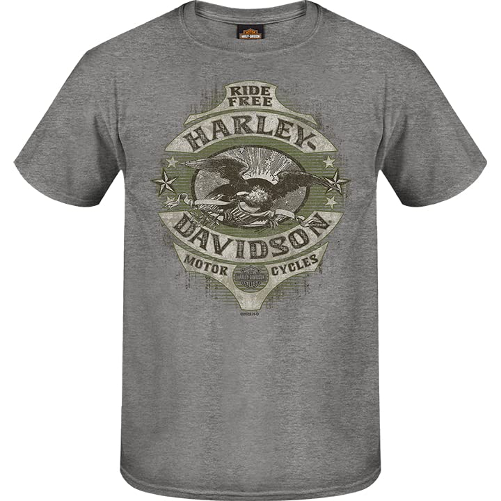 Harley-Davidson Military - Men's Oxford Grey Graphic T-Shirt - USAG Yongsan | Vintage Eagle 2X-Large