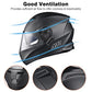 Casco modular y abatible de motocicleta, de cara completa con certificación DOT y visera doble