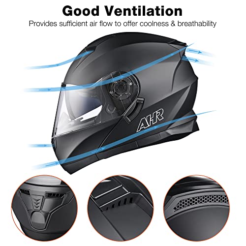 Casco modular y abatible de motocicleta, de cara completa con certificación DOT y visera doble