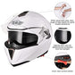 Casco modular y abatible de motocicleta, de cara completa con certificación DOT y visera doble