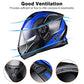 Casco modular y abatible de motocicleta, de cara completa con certificación DOT y visera doble