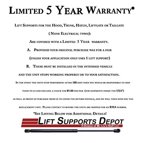 Lift Supports Depot Qty (2) Fits 4Runner 2010 To 2021 Rear Hatch Liftgate Tailgate 30453 457220 689070W090A 689070W091 68907-0W091 689070W101 68907-0W101 689070W101A 689080W091