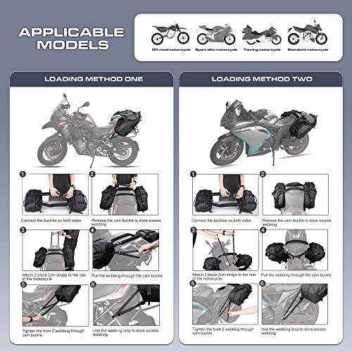 Alforjas de motocicleta impermeables 28L (14L x 2) alforjas laterales para motocicleta