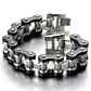 Pulsera de cadena de motocicleta resistente para hombre, de acero inoxidable