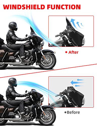 Amazicha 7" Smoke Wave Windshield Windscreen Compatible for 2014-2023 Harley Davidson Touring Street Glide/Electra Glide/Ultra Limited/Tri Glide FLHT FLHX FLHXS FLHTK (Tint)
