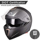 Casco modular y abatible de motocicleta, de cara completa con certificación DOT y visera doble