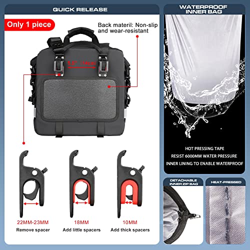 Alforjas de motocicleta impermeables 28L (14L x 2) alforjas laterales para motocicleta